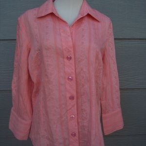 Coldwater Creek Womens Shirt Sz M 38B Orange Coral